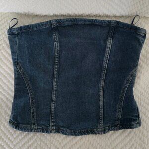 Zara jeans denim corset top